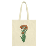 Orange Lily Tote Bag, Floral Design, Botanical Bag, Flower Lover Gift, Unique Tote, Trendy Bag, Everyday Bag, Book Bag, Grocery Bag - Tawshia